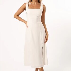 White midi dress